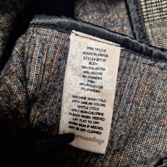 Soft Surroundings Blazer Suit Jacket Brown Gray Plaid Womens Medium Button - Picture 7 of 11